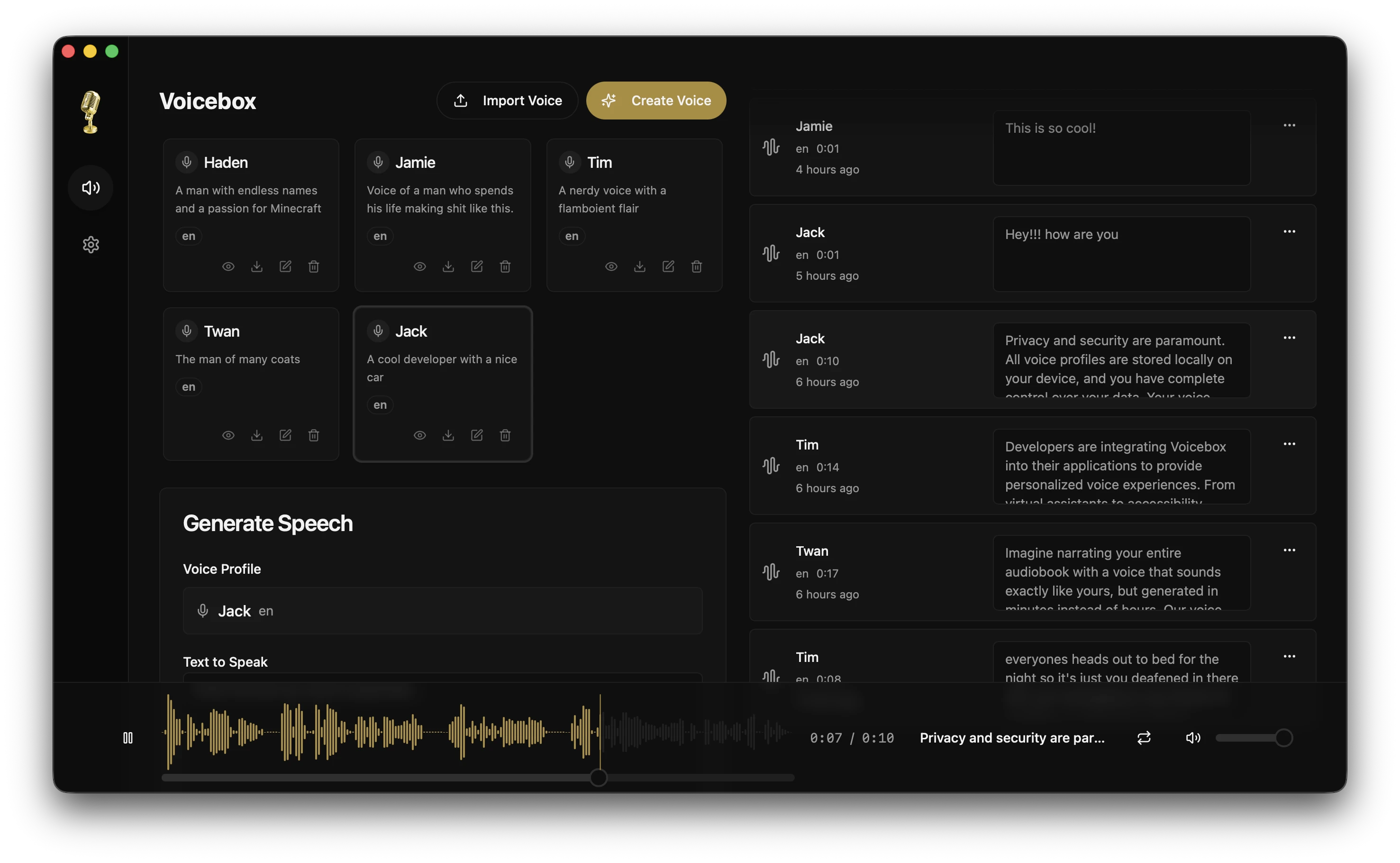 Voicebox App Screenshot